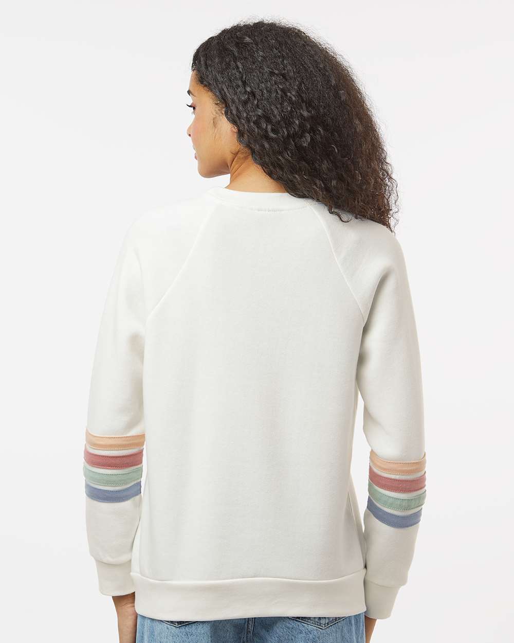 Women's Striped Sleeves Crewneck Sweatshirt
