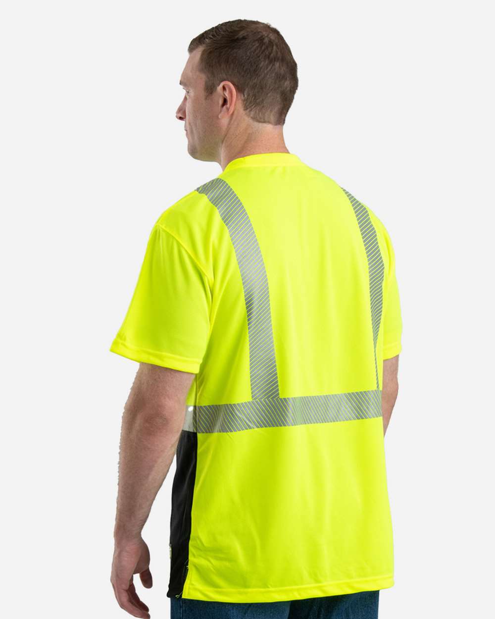 Men's Hi-Vis Class 2 Color Blocked Pocket T-Shirt