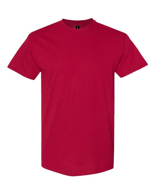 Gildan Men's Heavy Cotton Short Sleeve T Shirt, MED-Black-Cardinal