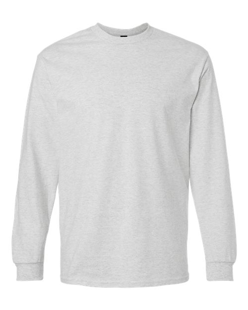 Gildan Ultra Cotton Long Sleeve T-Shirt , White-Ash XL
