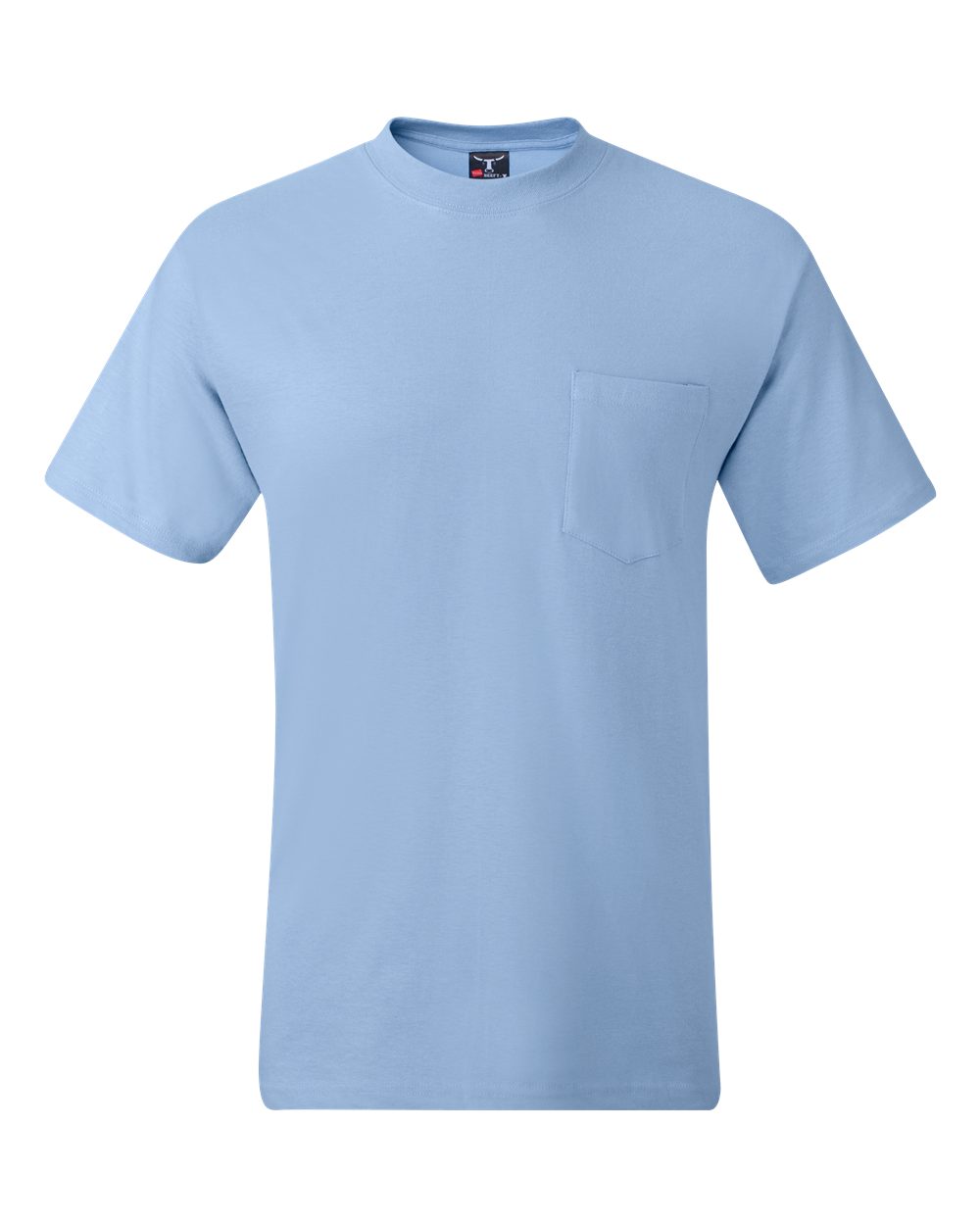 Hanes Men's Beefy Short Sleeve Pocket Tee Value Pack (2-Pack), Light Blue, X-Large
