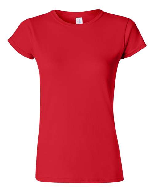Gildan Women's 64000L Softstyle Cotton T-Shirt, 2-Pack LRG-Red-Azalea