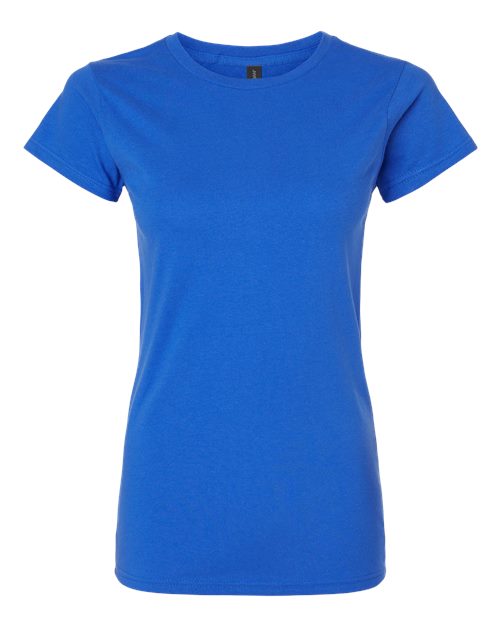 Gildan Women's 64000L Softstyle Cotton T-Shirt, 2-Pack XL-White-Royal