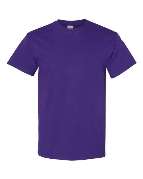 Gildan Men's Heavy Taped Neck Comfort Jersey T-Shirt, MED-Sportgrey-Purple