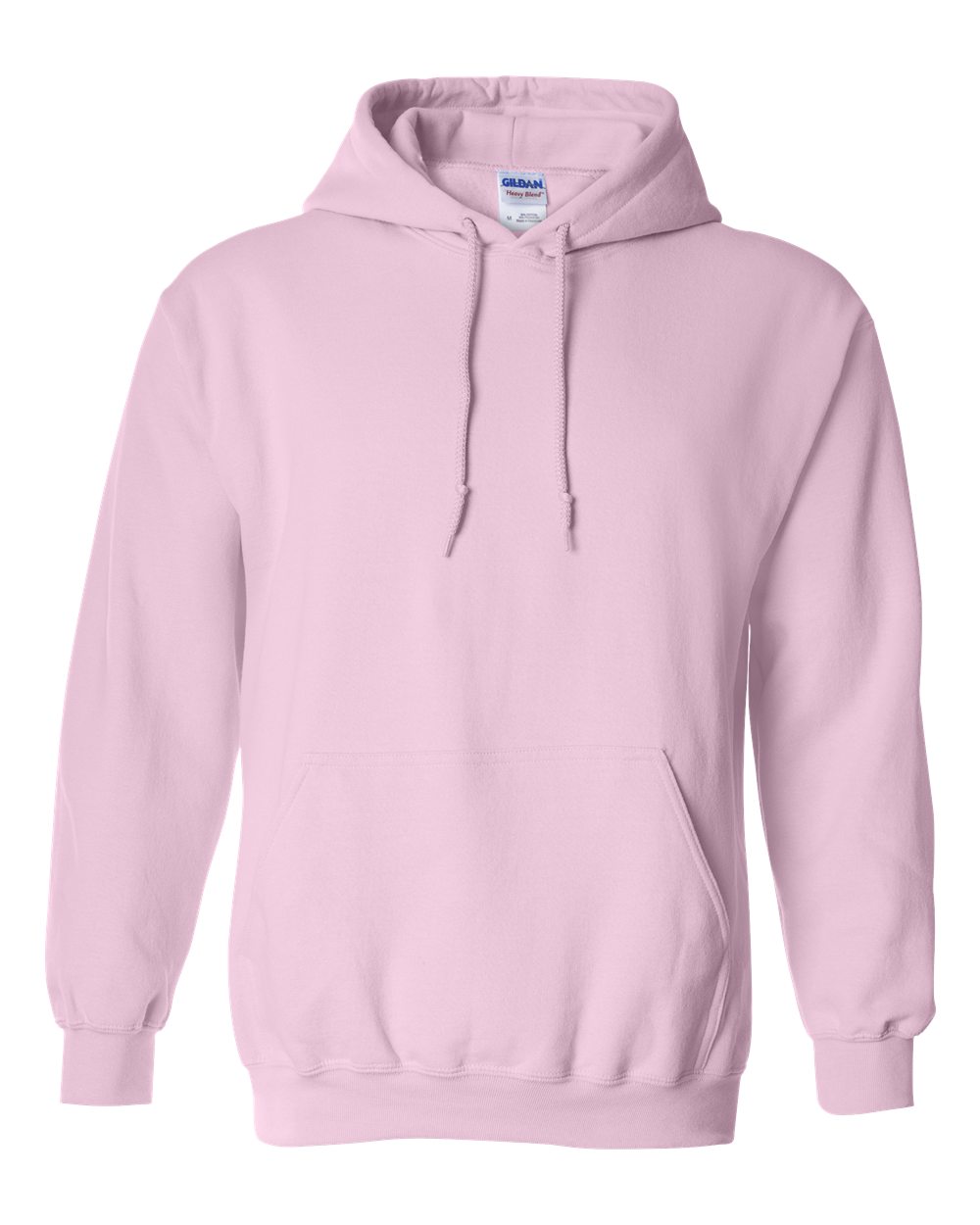 Gildan Men's Rib Knit Pouch Pocket Hooded Sweatshirt, Light Pink, X-Large