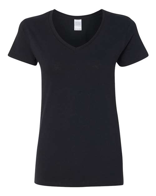 Gildan Women's Heavy Cotton V-Neck T-Shirt 2-Pack MED-Black-Graphite