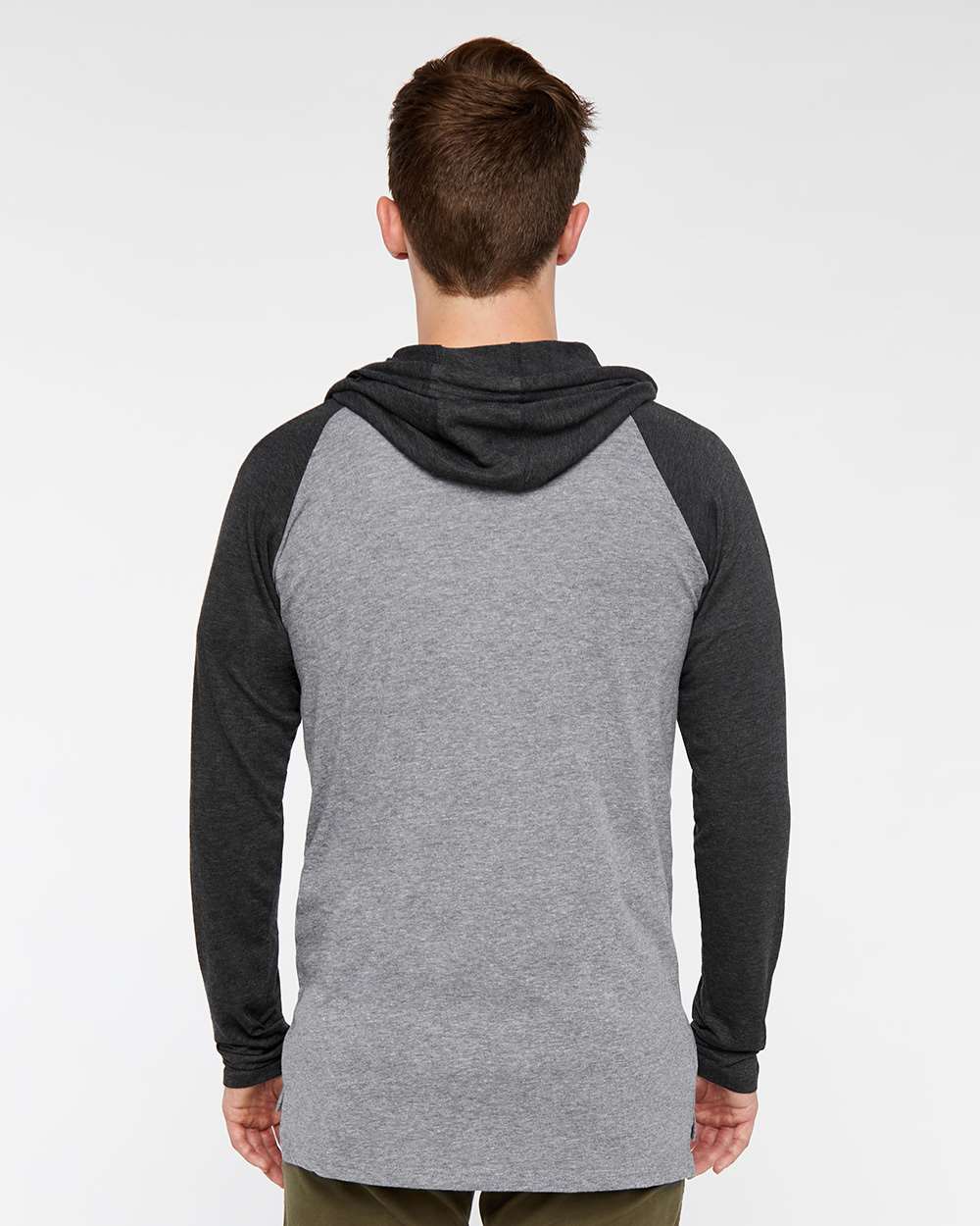 Men's Fine Jersey Hooded Long Sleeve Raglan T-Shirt