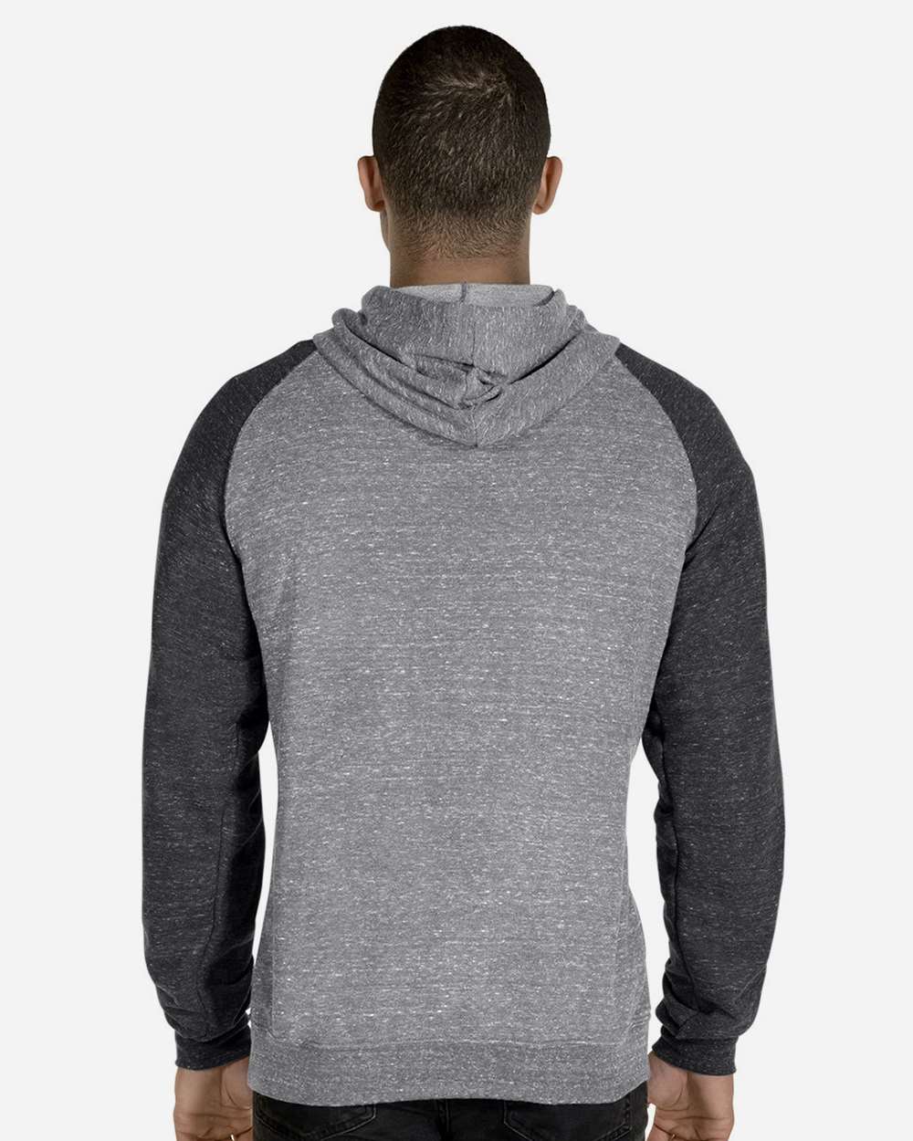 Unisex Snow Heather French Terry Raglan Hooded Sweatshirt
