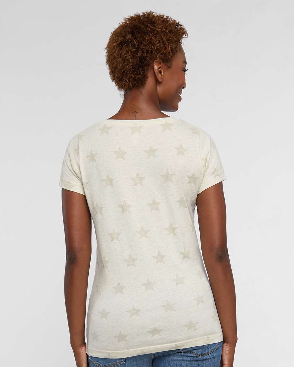 Women's Star Print Scoop Neck Tee