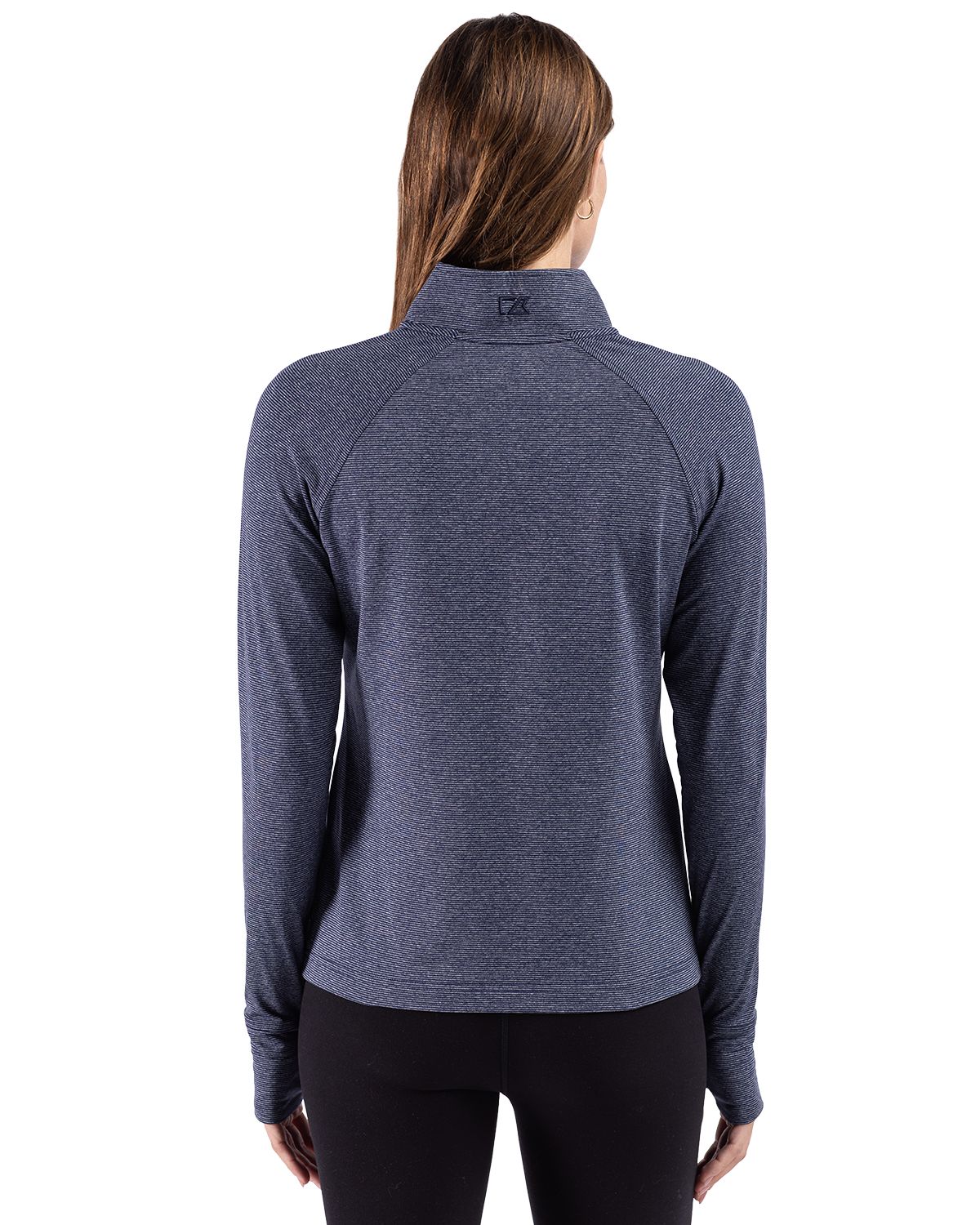 Cutter & Buck Adapt Recycled Soft Knit Stripe Womens Quarter Zip Pullover
