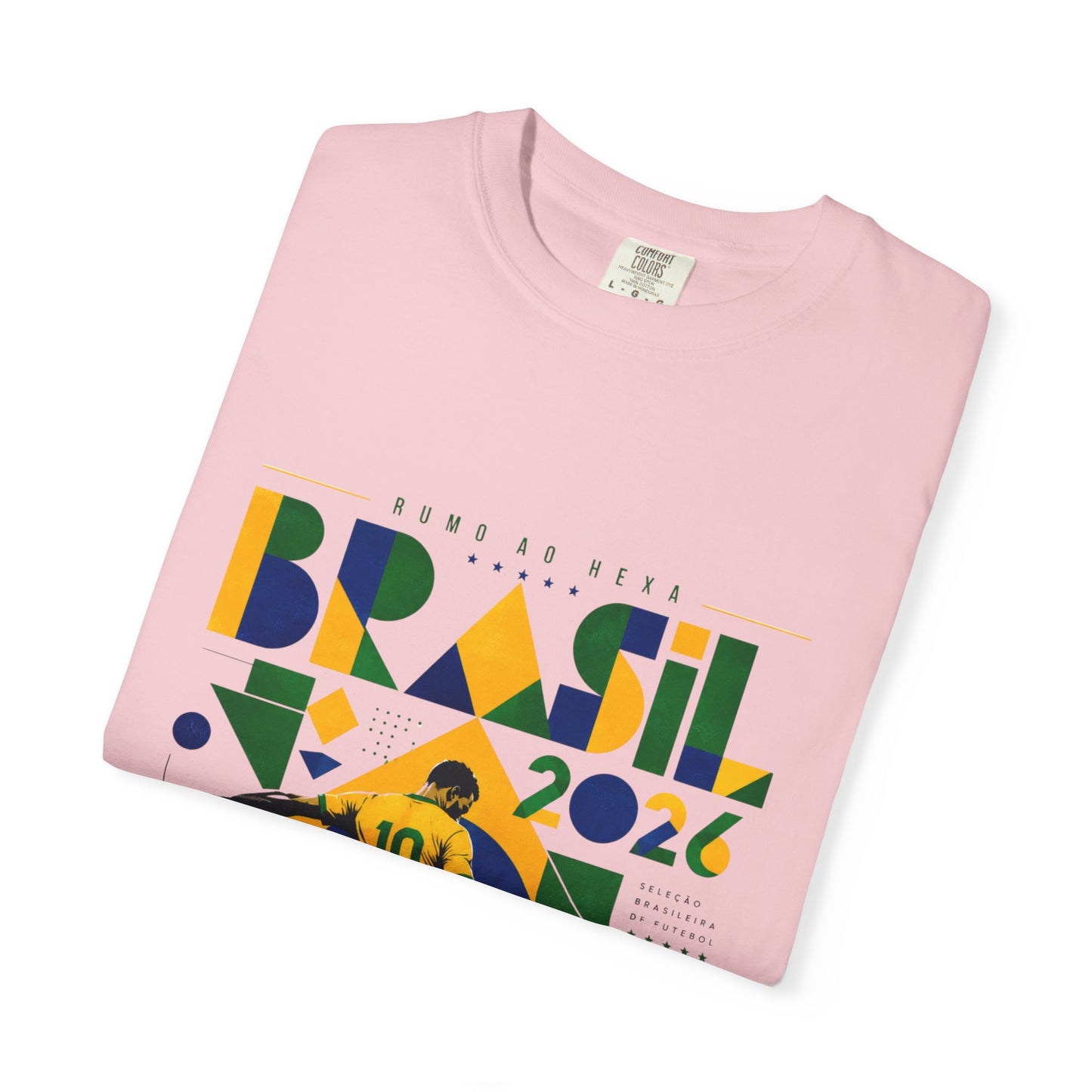 Brazil Rumo Ao Hexa World Cup 2026 T-Shirt PNG | Brasil 10 Geometric Soccer Graphic Tee | Copa Do Mundo Fan Gift
