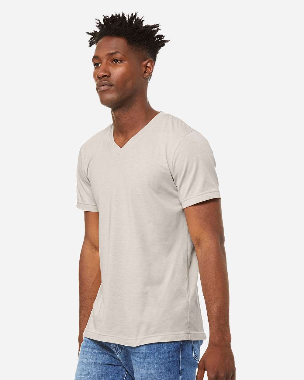 Unisex Heather CVC V-Neck Tee