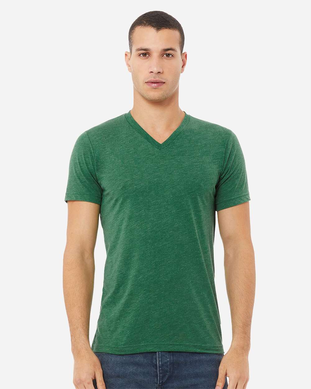 Unisex Heather CVC V-Neck Tee