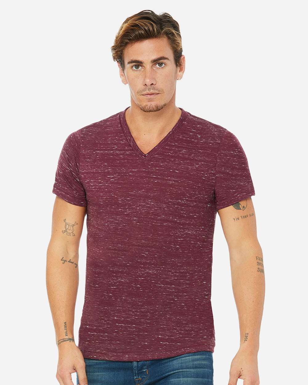 Unisex Textured Jersey V-Neck Tee