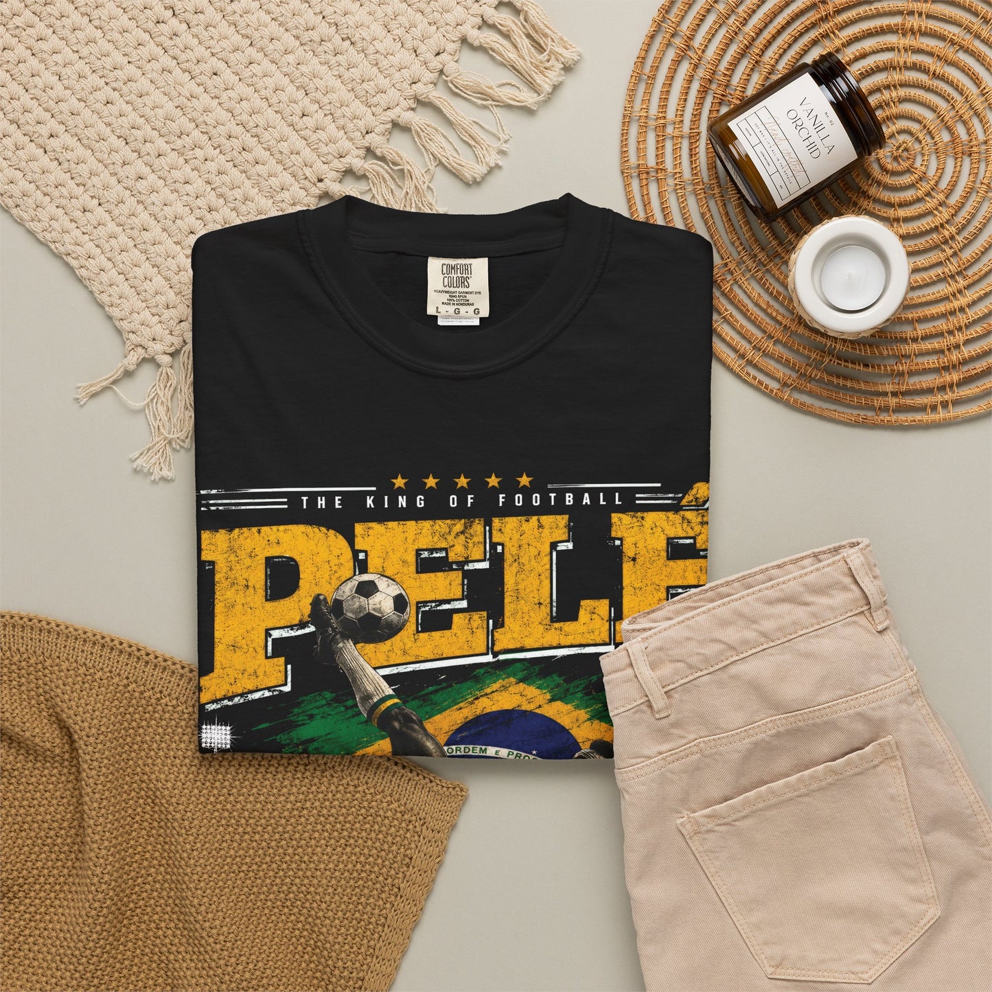 Pelé King of Football Brazil Legend T-Shirt PNG | Brasil #10 Beautiful Game Graphic Tee | Soccer Hero Gift