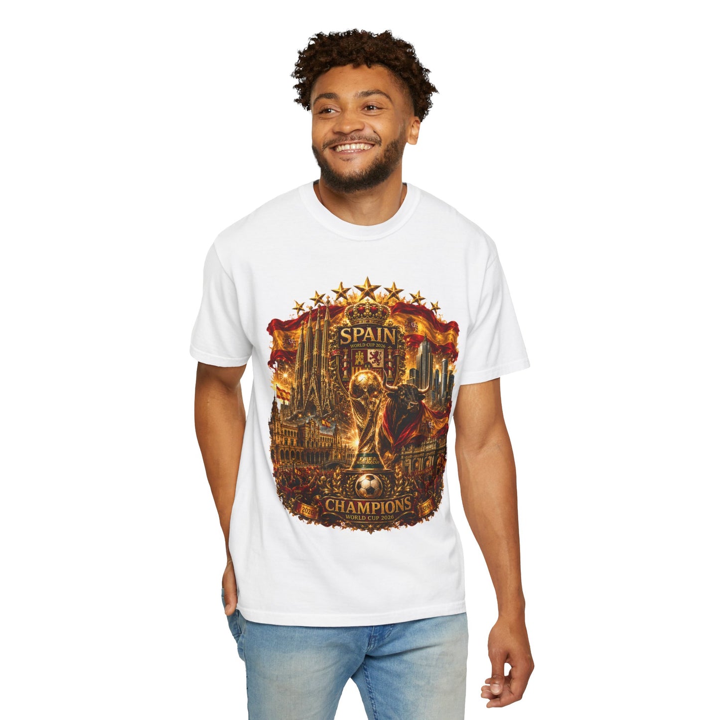 Spain Football World Cup 2026 'Reino de Campeões' Ultimate Collage | Premium Graphic Tee