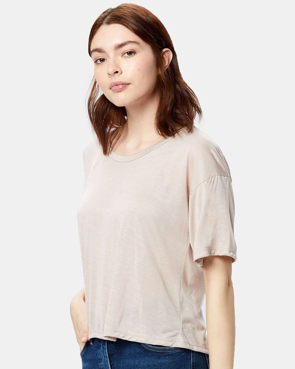 Women's Boxy Open Neck Tee