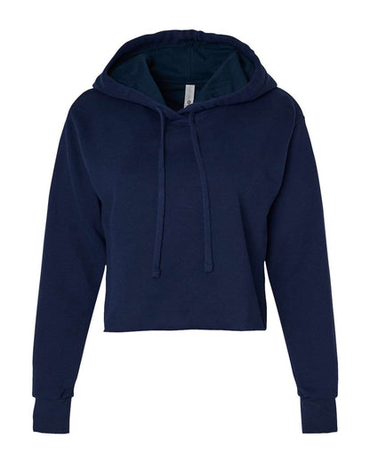 Next Level 9384 Women Laguna Sueded Raw Edge Crop Hoodie