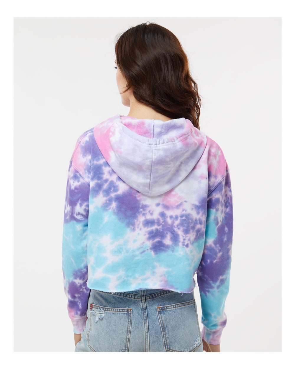 Women's Tie-Dyed Crop Hooded Sweatshirt