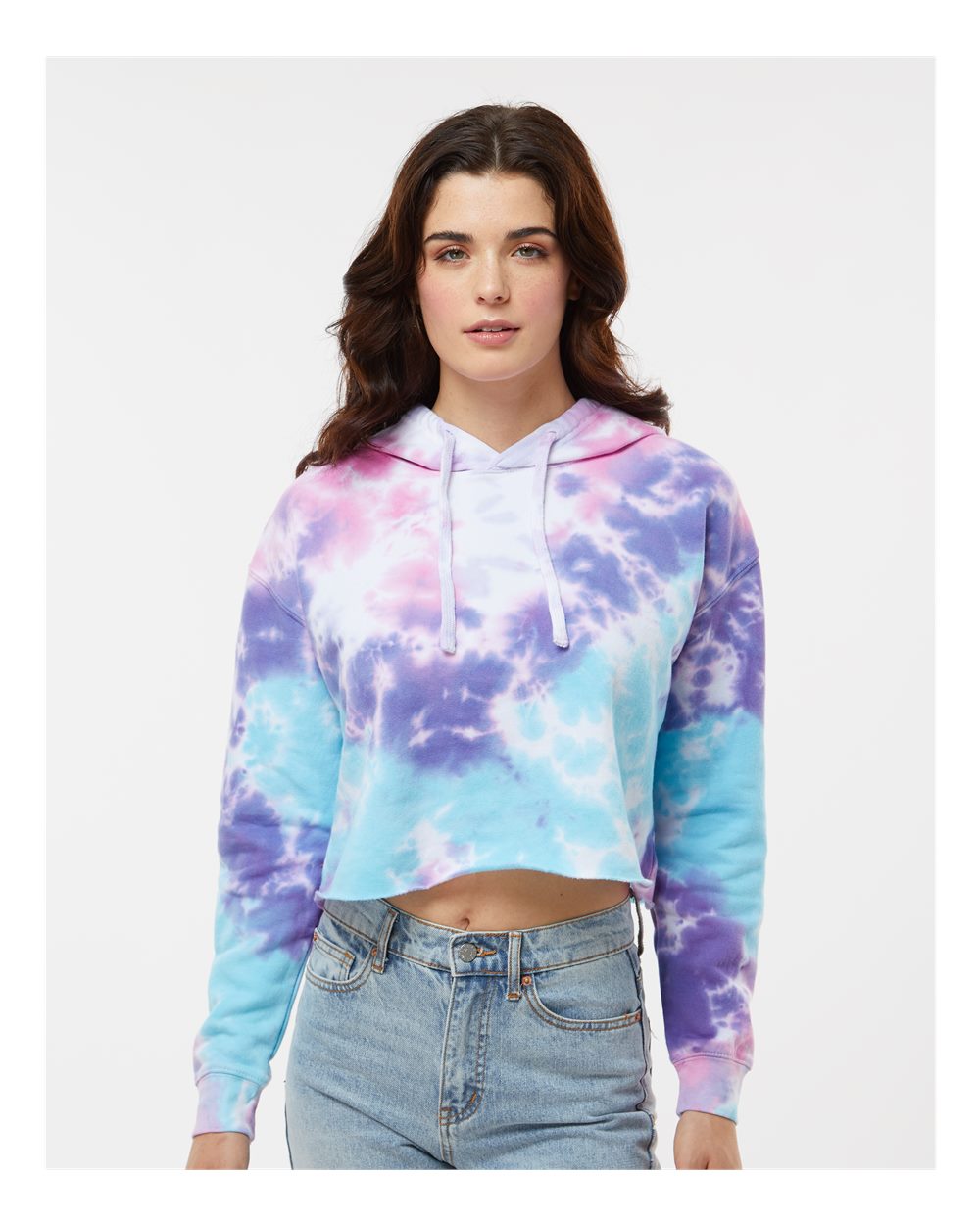 Women's Tie-Dyed Crop Hooded Sweatshirt