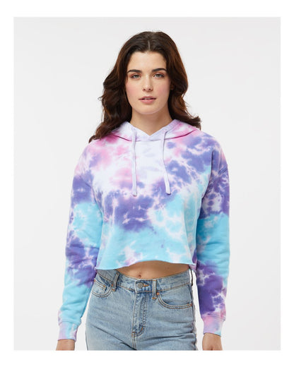Women's Tie-Dyed Crop Hooded Sweatshirt