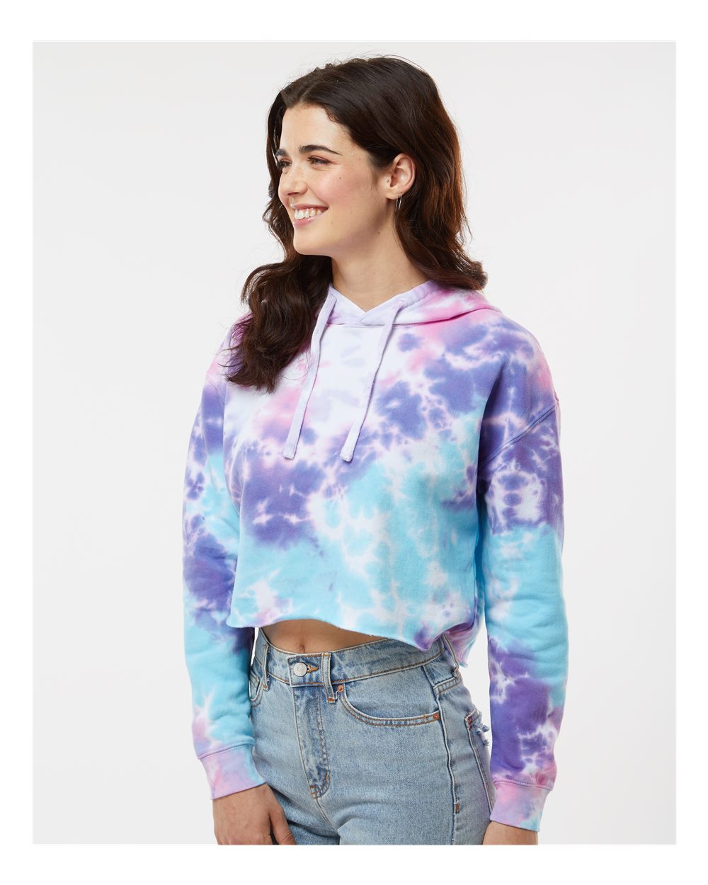 Women's Tie-Dyed Crop Hooded Sweatshirt