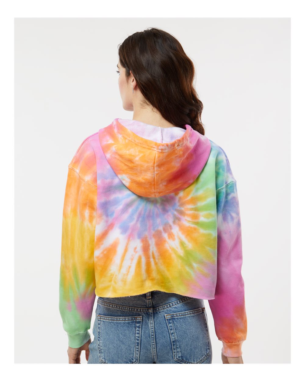Women's Tie-Dyed Crop Hooded Sweatshirt