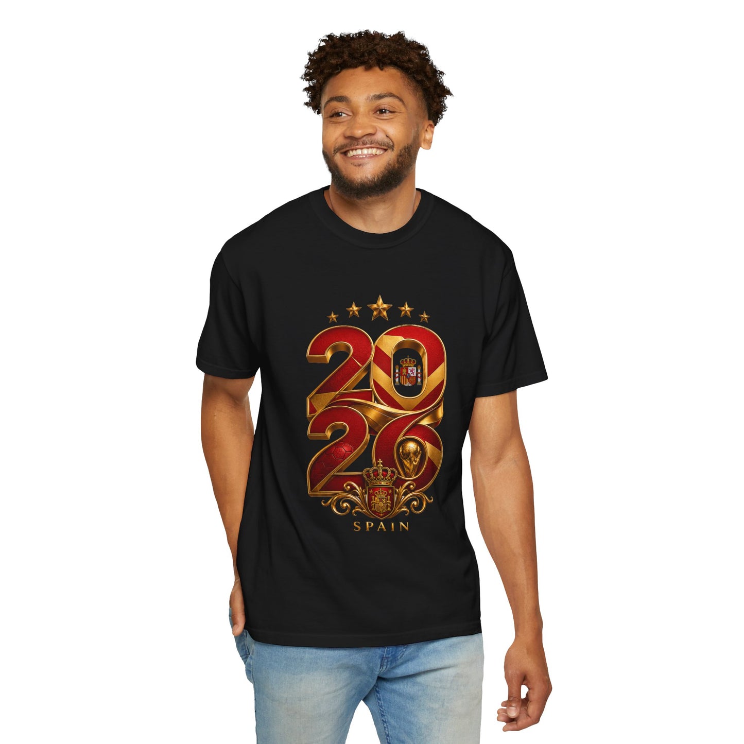 Spain Football World Cup 2026 'Ano de Glória' Typography Crest | Premium Graphic Tee
