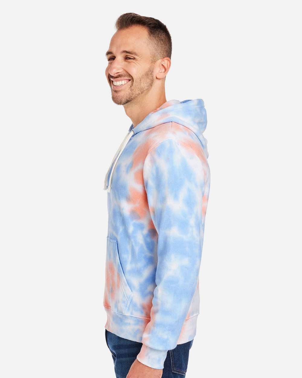 Men's Tie-Dyed Fleece Hooded Sweatshirt