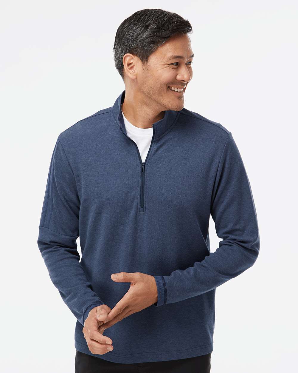 Men's 3-Stripes Quarter-Zip Sweater Pullover