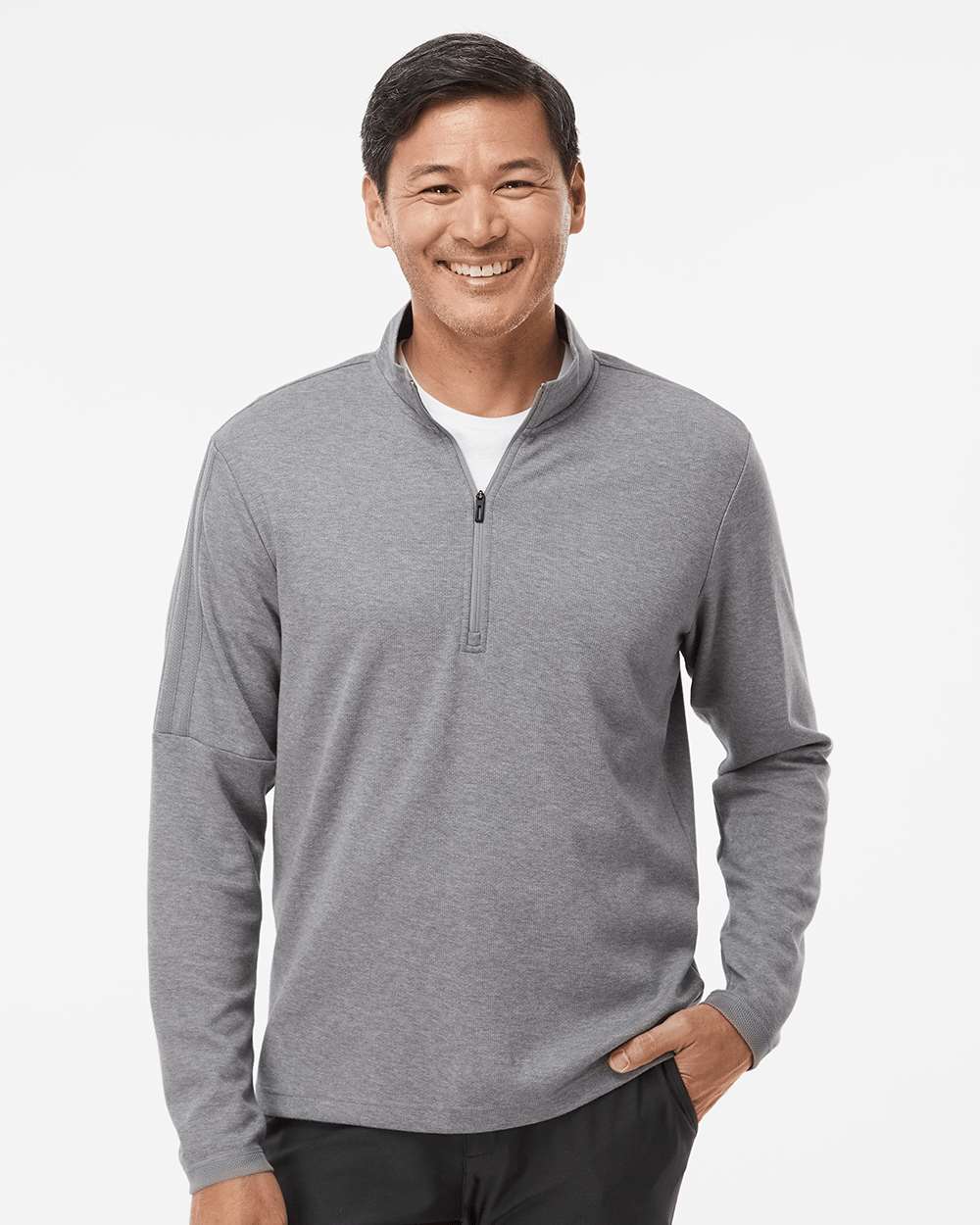 Men's 3-Stripes Quarter-Zip Sweater Pullover