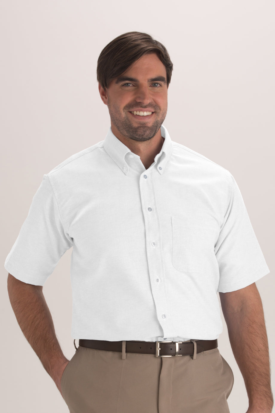 Edwards Men's Short Sleeve Oxford Shirt 3XL Tall White