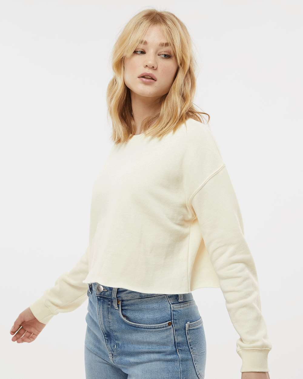 Women's Lightweight Crop Crewneck Sweatshirt