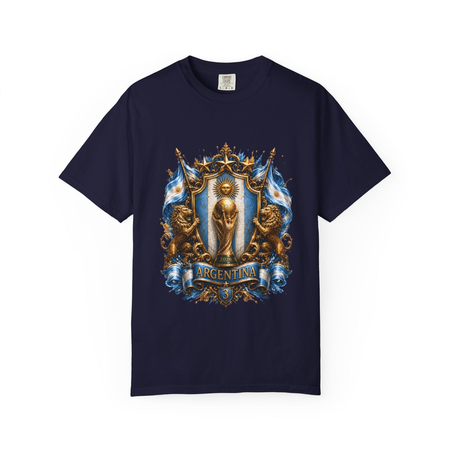 Argentina Football World Cup 2026 Sovereign Shield – Imperial Twin Lions | Premium Graphic Tee