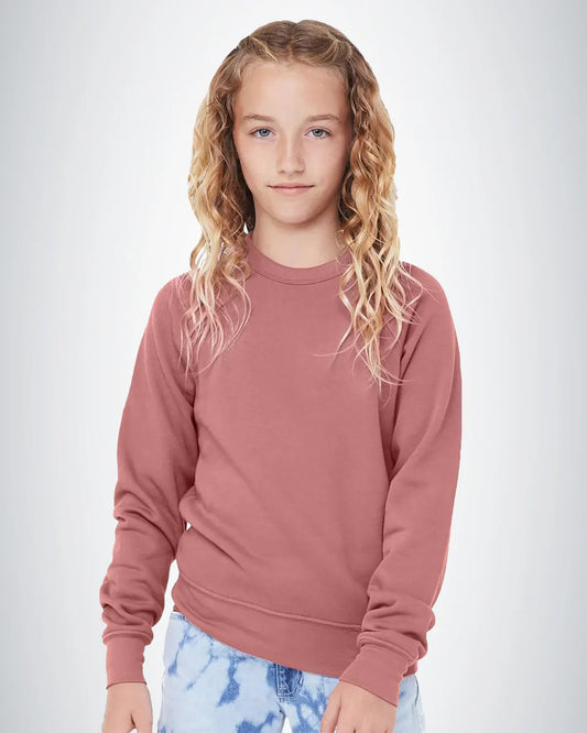 BELLA + CANVAS 3901Y Youth Sponge Fleece Crewneck Sweatshirt