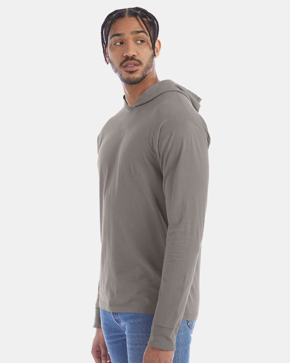 Unisex Garment-Dyed Jersey Hooded Long Sleeve T-Shirt