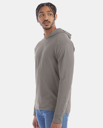 Unisex Garment-Dyed Jersey Hooded Long Sleeve T-Shirt