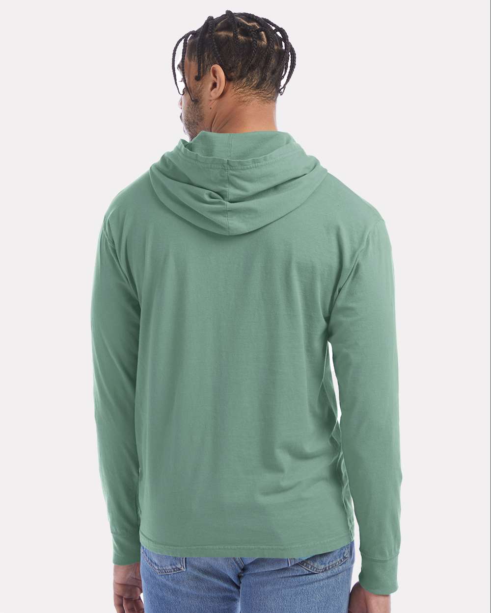 Unisex Garment-Dyed Jersey Hooded Long Sleeve T-Shirt