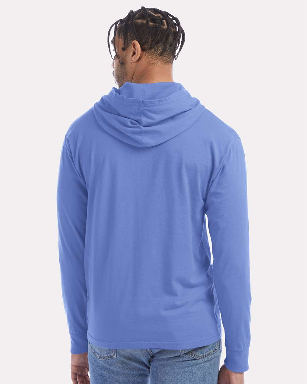 Unisex Garment-Dyed Jersey Hooded Long Sleeve T-Shirt