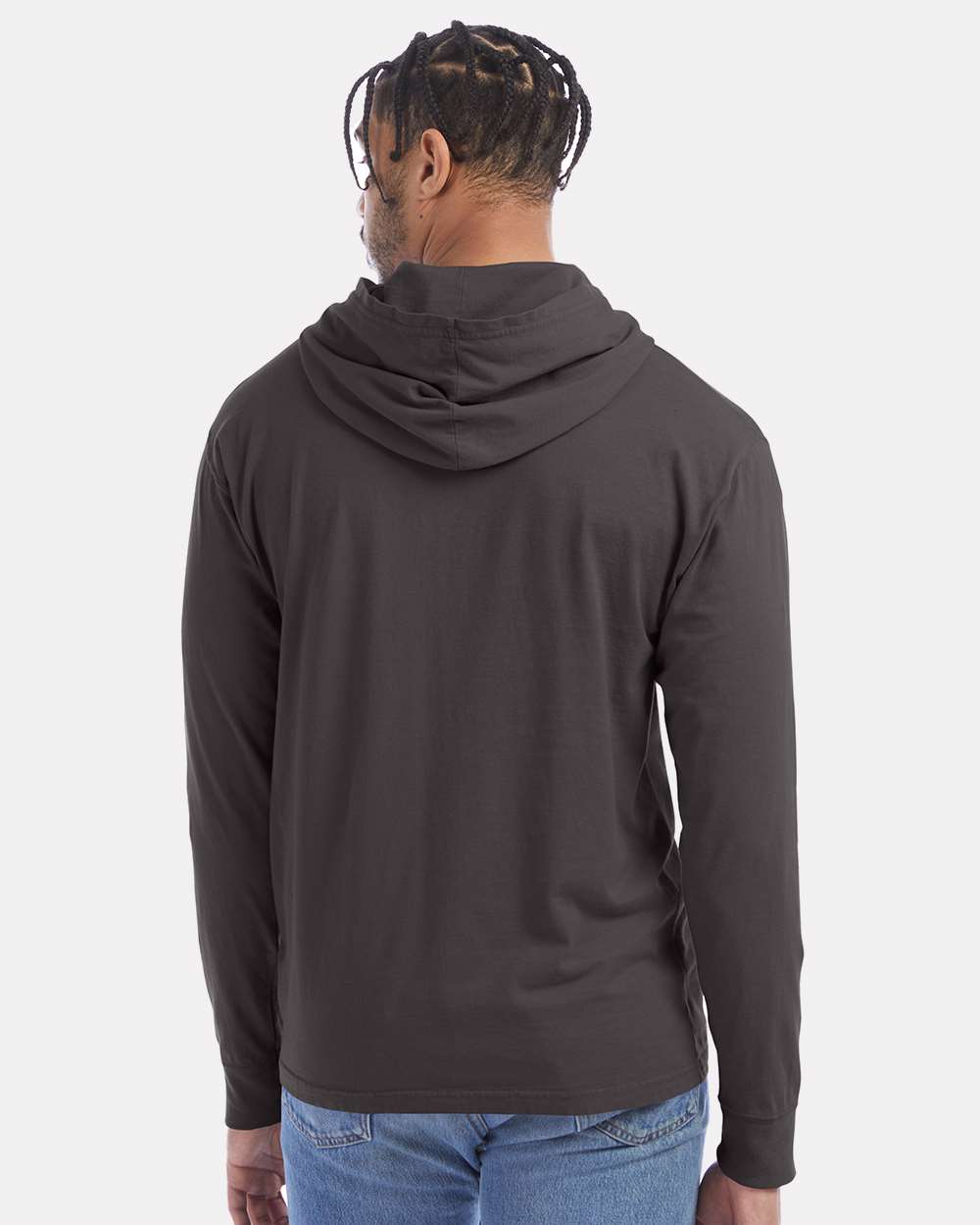 Unisex Garment-Dyed Jersey Hooded Long Sleeve T-Shirt