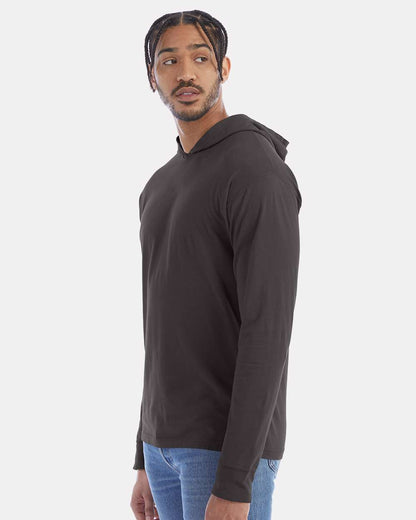 Unisex Garment-Dyed Jersey Hooded Long Sleeve T-Shirt