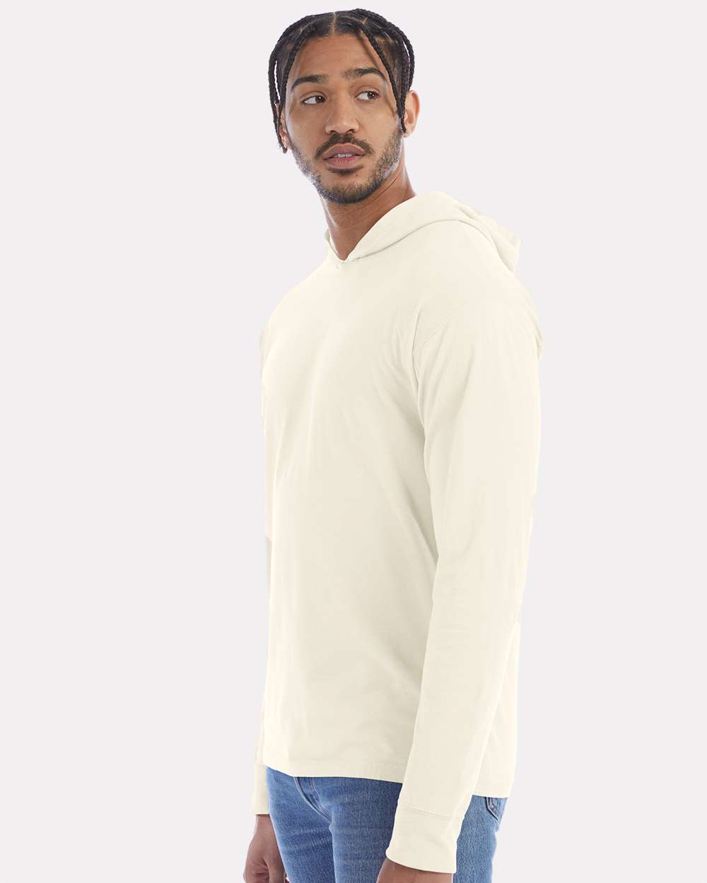 Unisex Garment-Dyed Jersey Hooded Long Sleeve T-Shirt