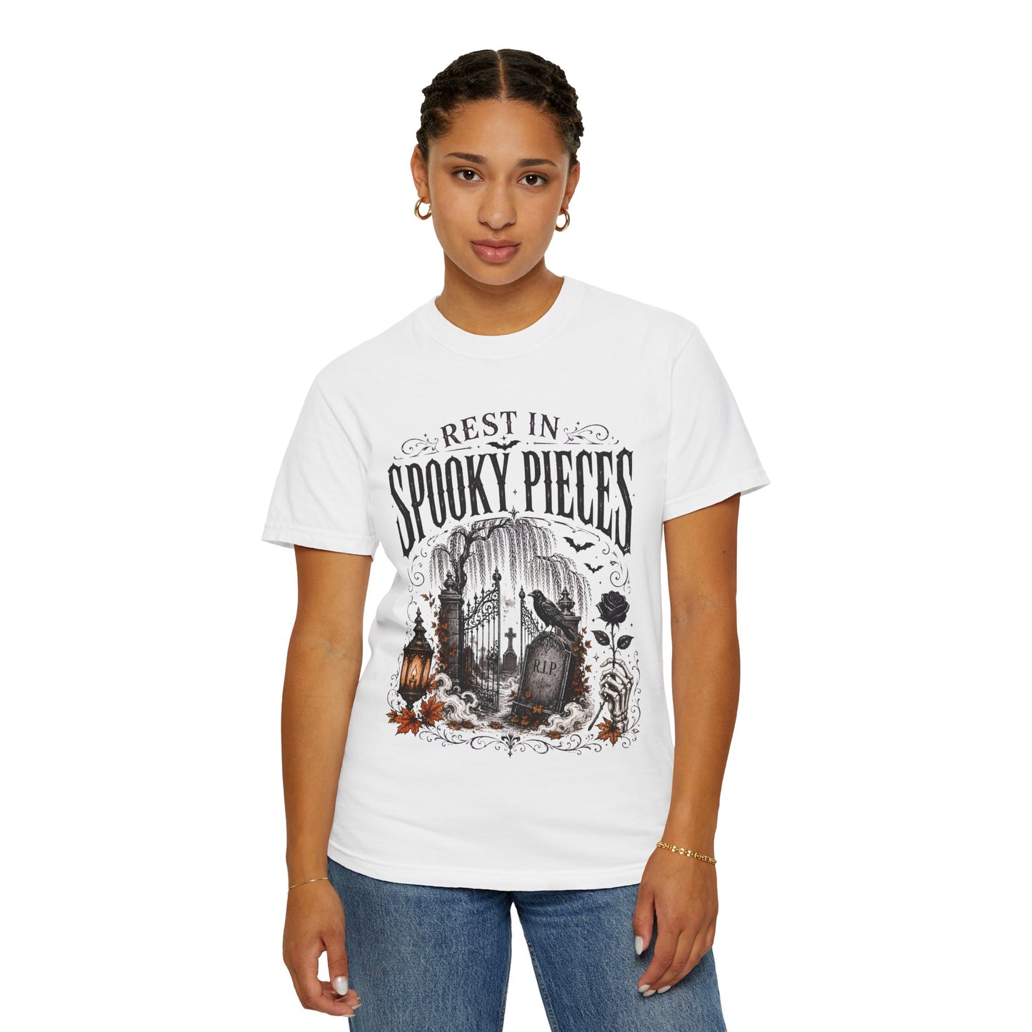 Rest In Spooky Pieces Graveyard Gothic Halloween | Premium Graphic Tee