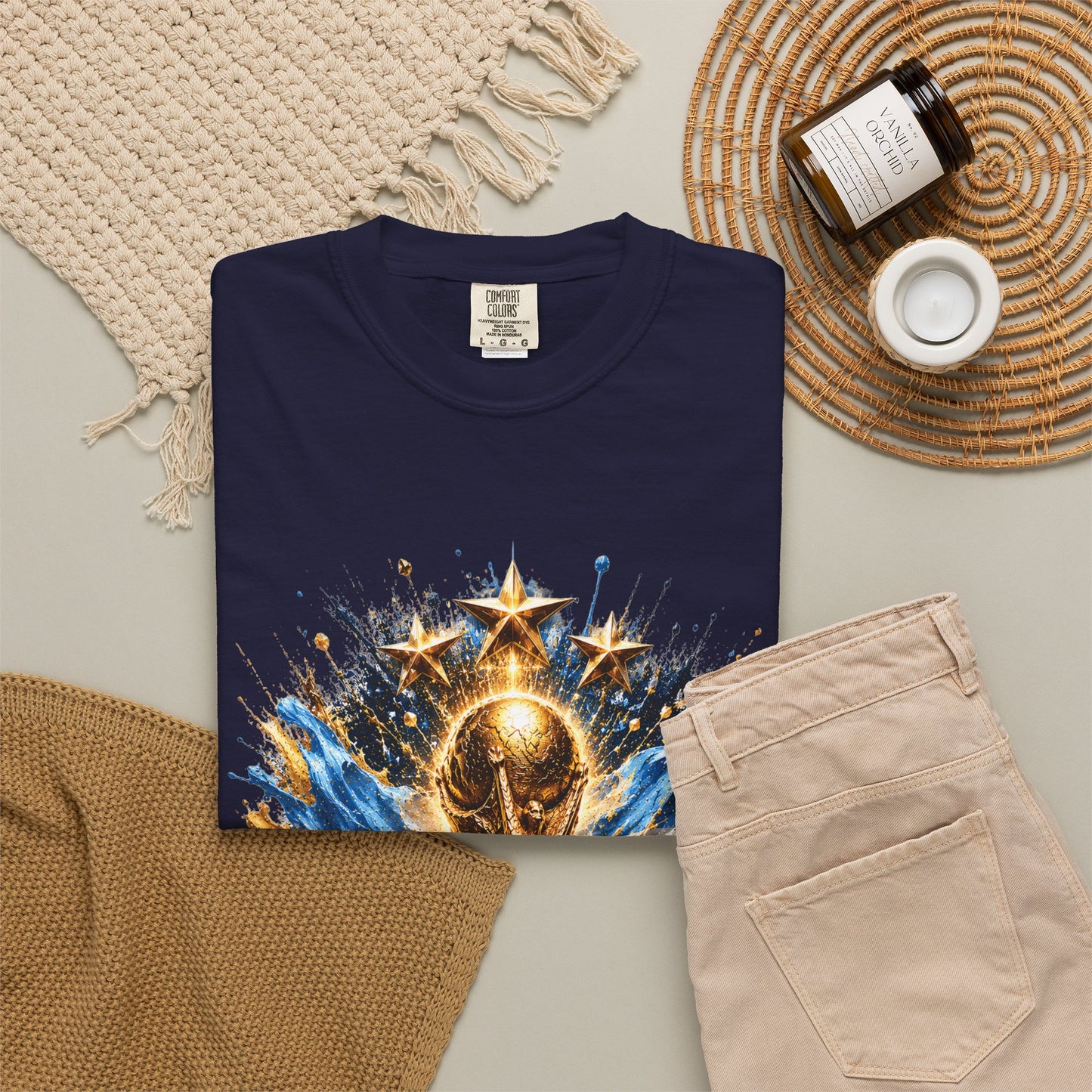 Argentina Football World Cup 2026 Kinetic Trophy – Celestial Glory | Premium Graphic Tee
