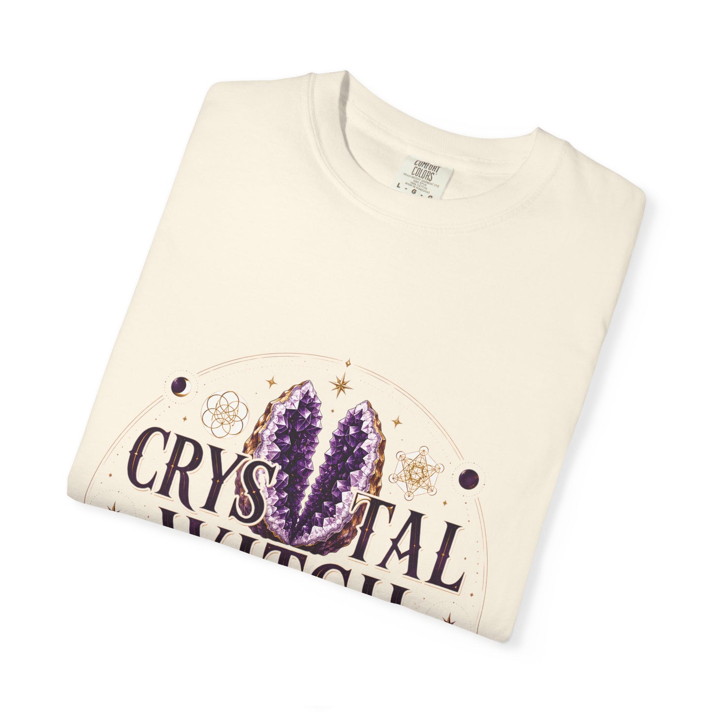 Crystal Witch Celestial Amethyst & Sacred Geometry Halloween | Premium Graphic Tee