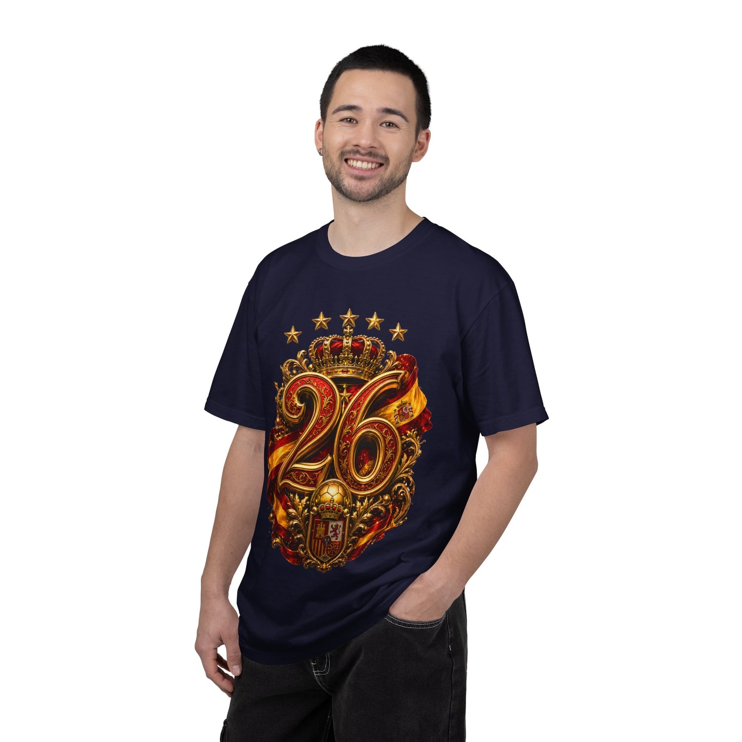 Spain Football World Cup 2026 'Ano de Ouro' Imperial Typography Crest | Premium Graphic Tee