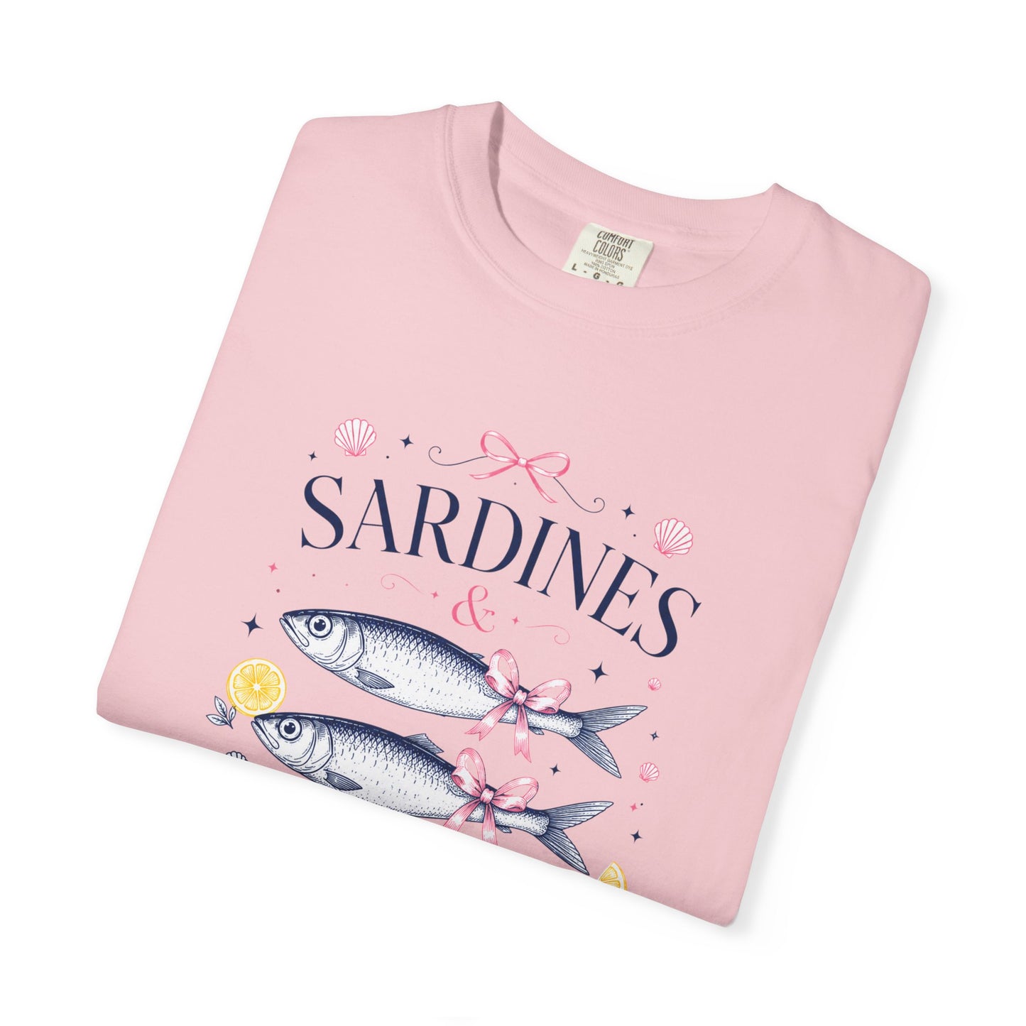 Sardines & Bows 'Mediterranean Social Club' Summer Graphic Tee – Coastal Coquette Aesthetic