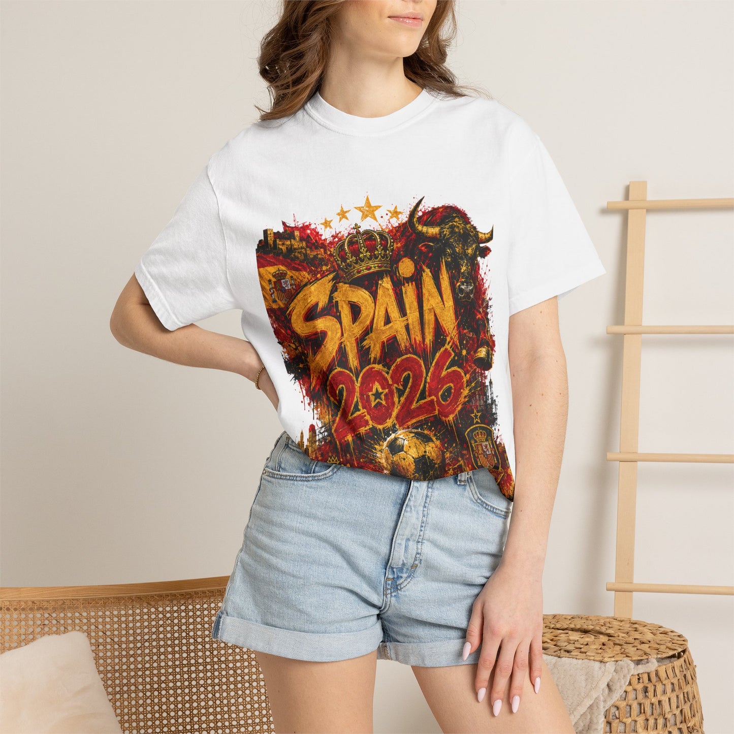 Spain Football World Cup 2026 'Fúria de Ouro' Graffiti Championship | Premium Graphic Tee