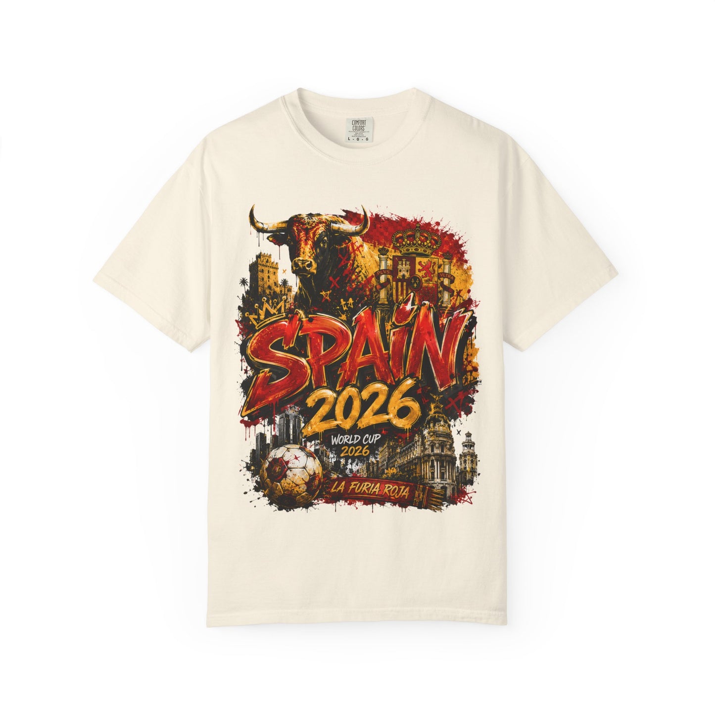 Spain Football World Cup 2026 'Furia Urbana' Graffiti Collage | Premium Graphic Tee