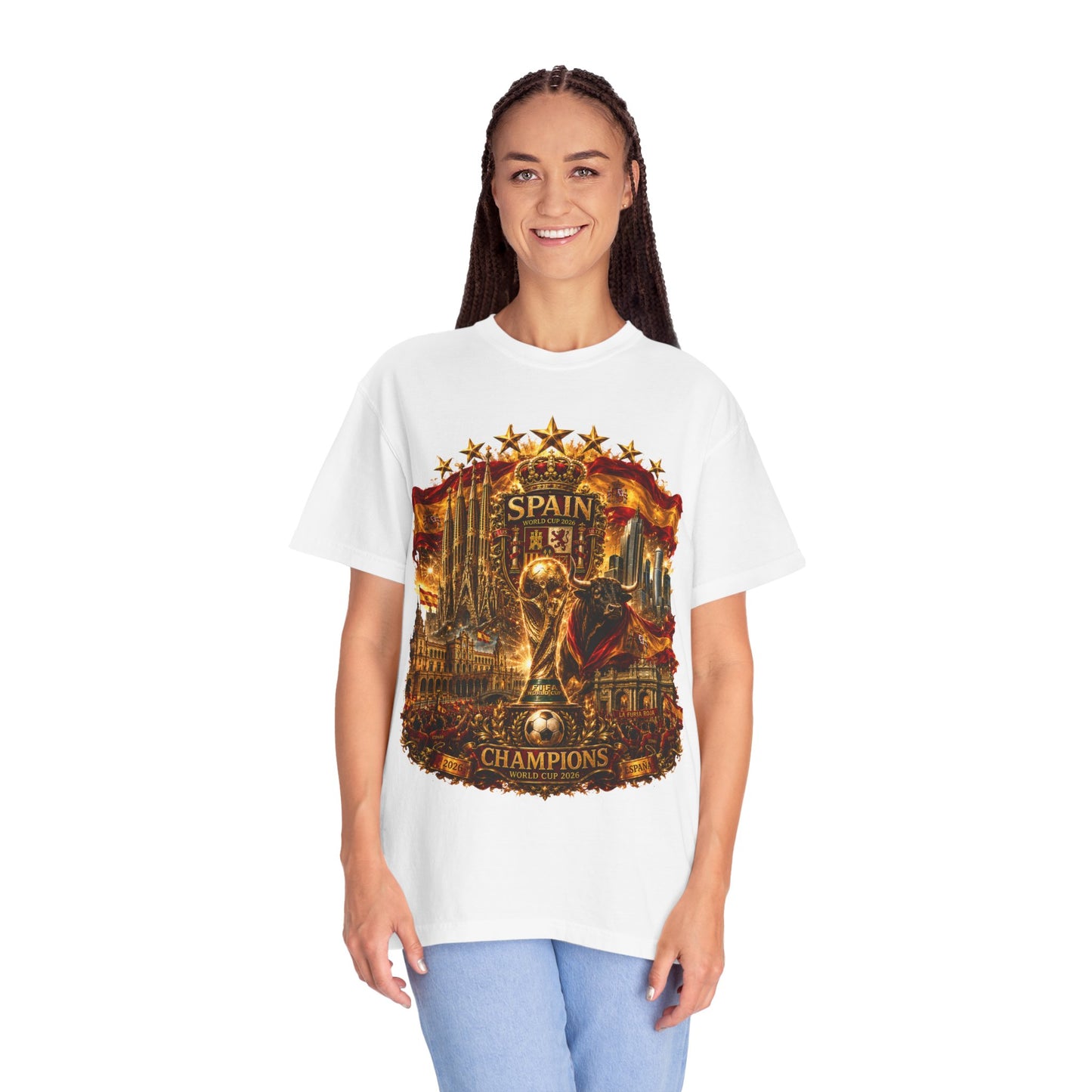 Spain Football World Cup 2026 'Reino de Campeões' Ultimate Collage | Premium Graphic Tee